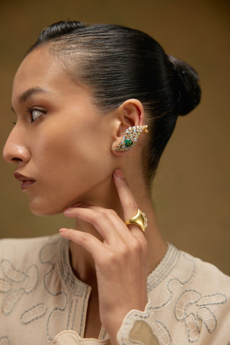 The Blue Opal Wave Ear ring