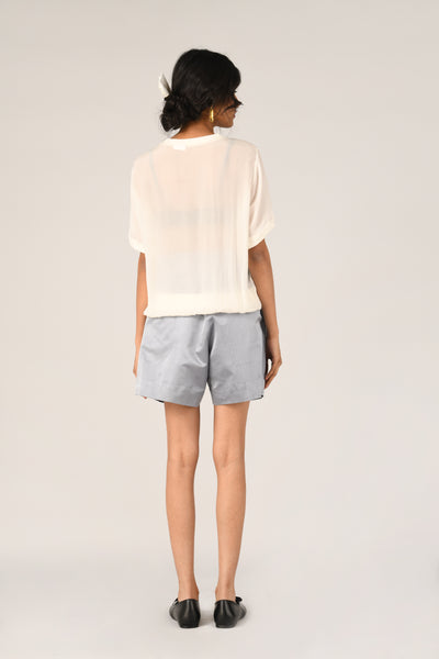 Damask Rib Embroidered T-shirt