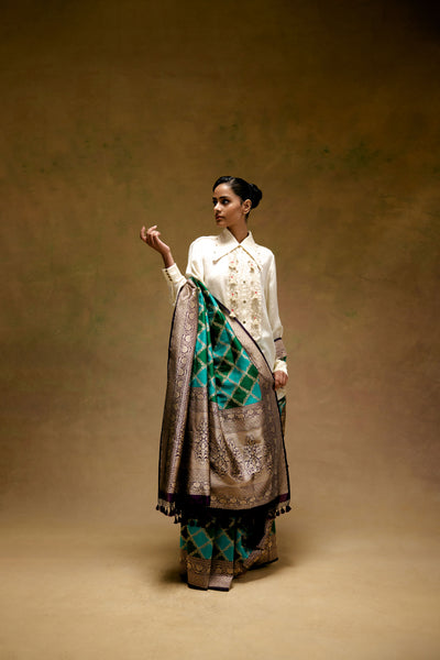 Emerald Jharokha Saree