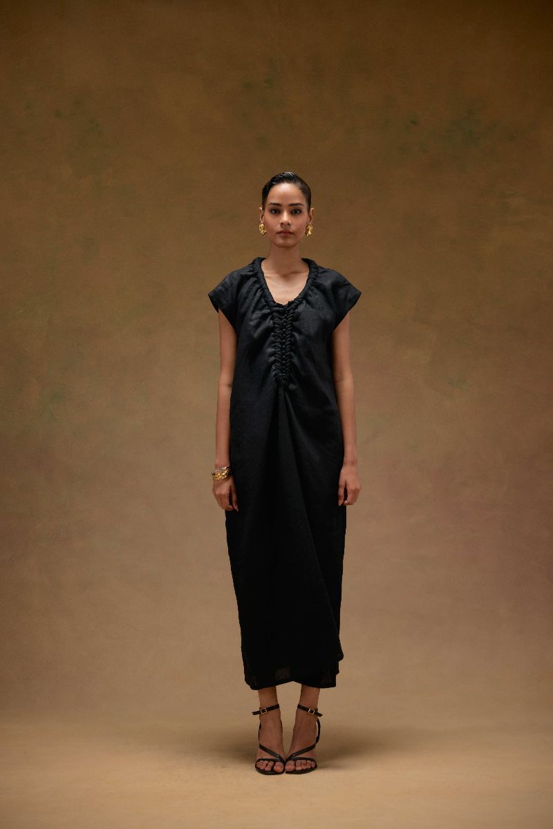 Deesse V-neck Dress with rope detailing