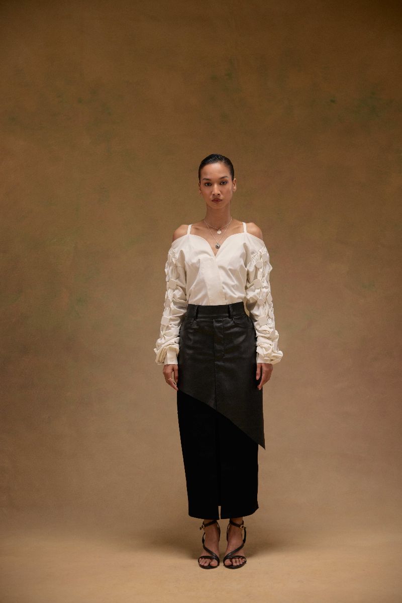Angular Leather Skirt