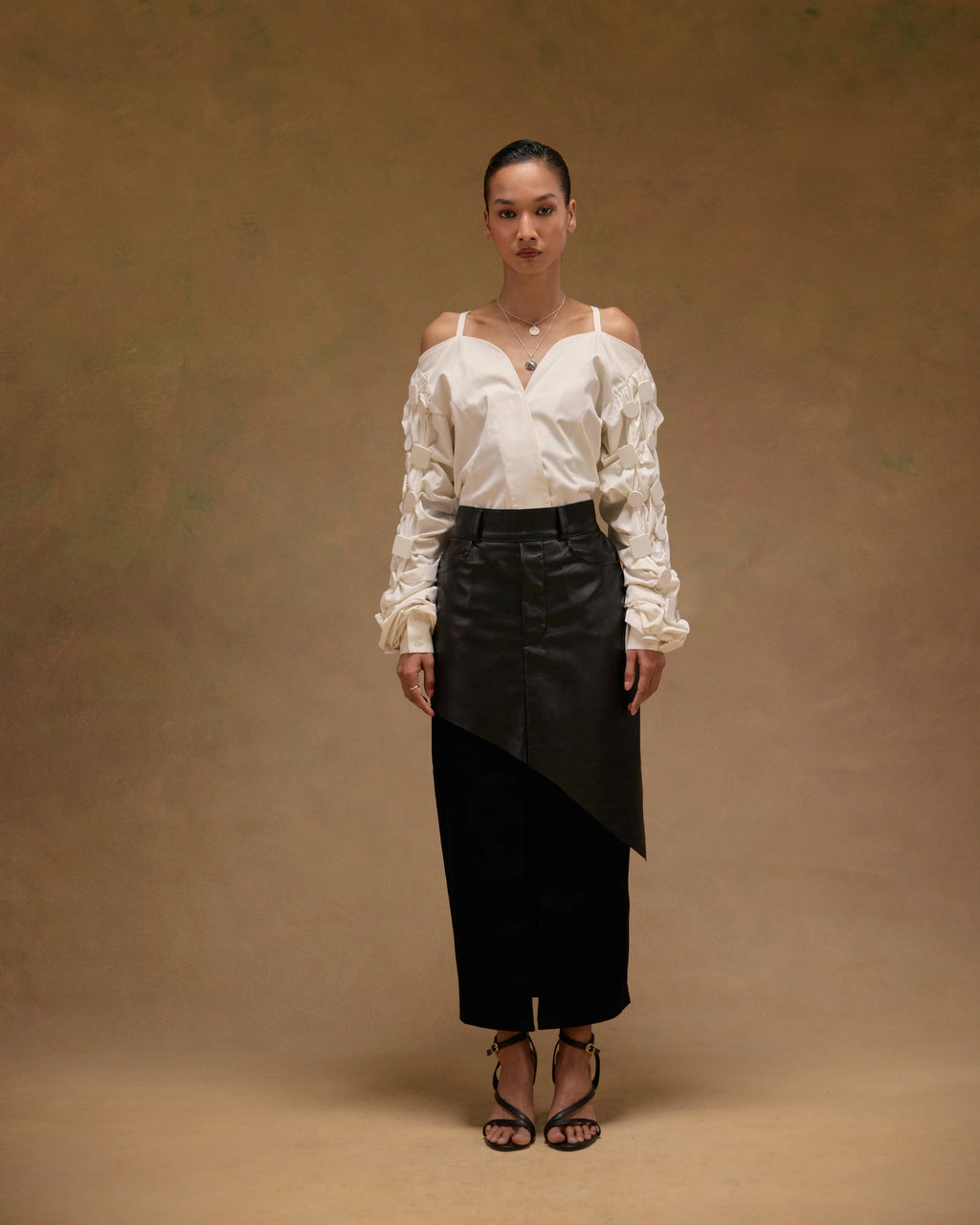 Angular Leather Skirt