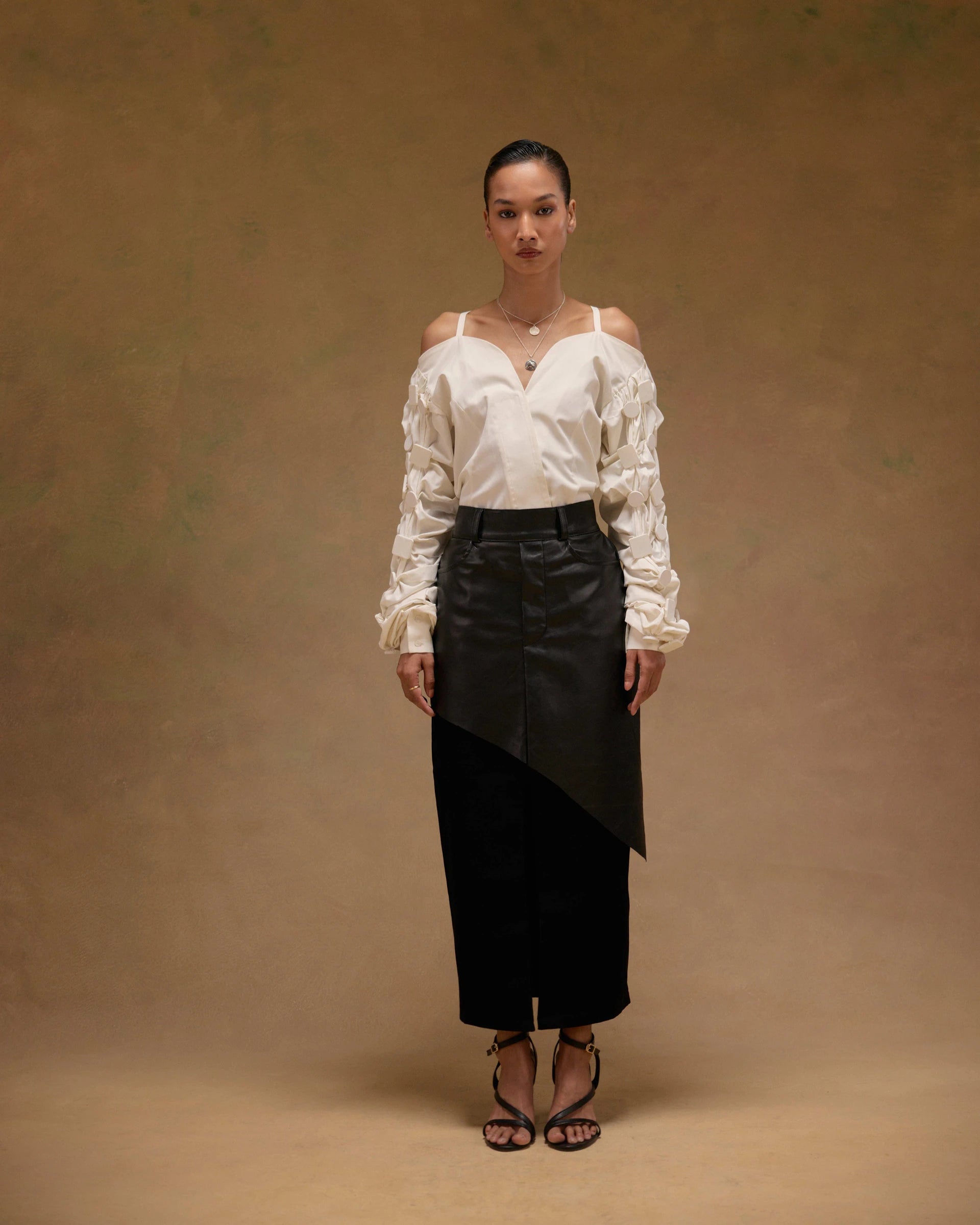 Angular Leather Skirt