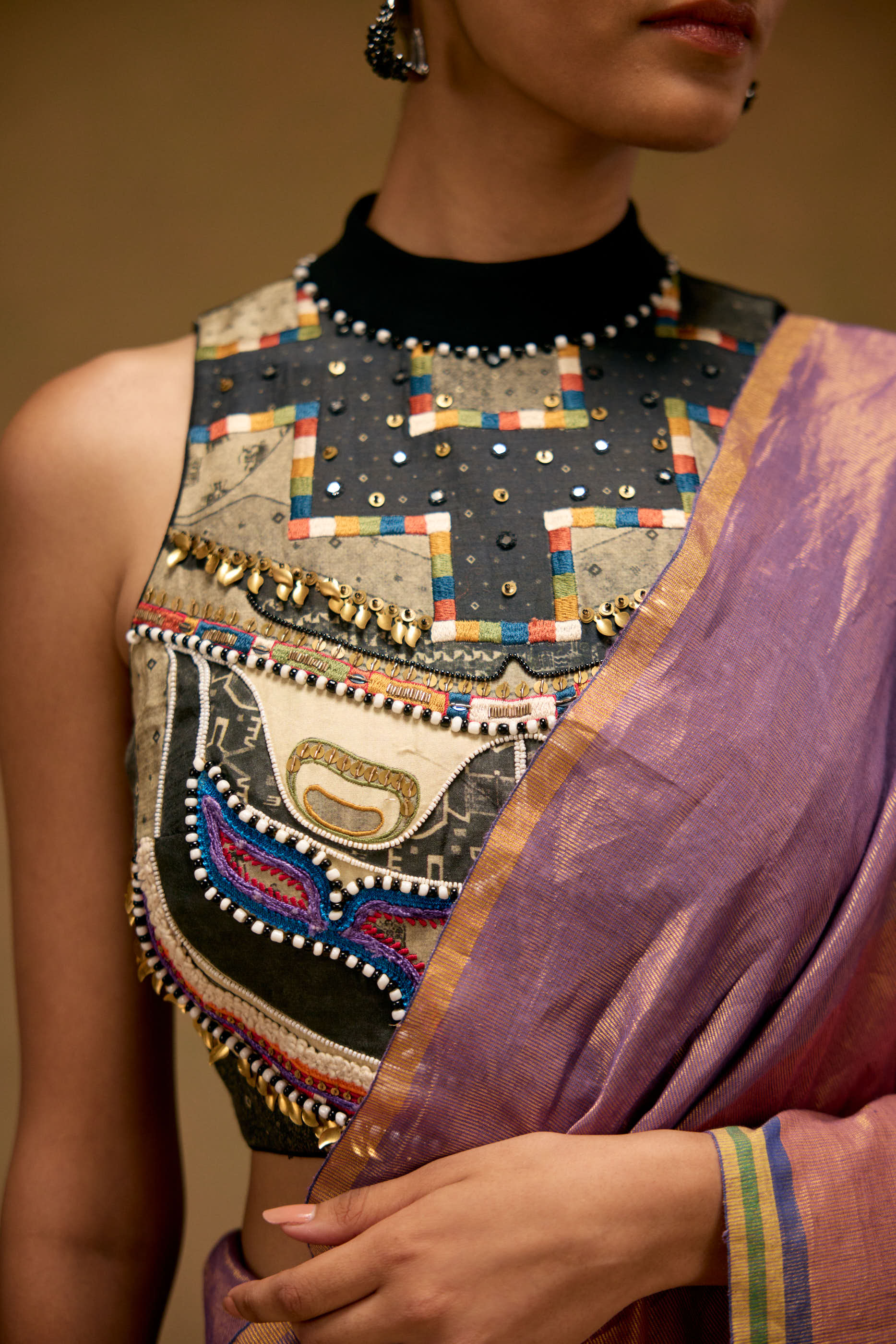 Embroidered Tassel Blouse