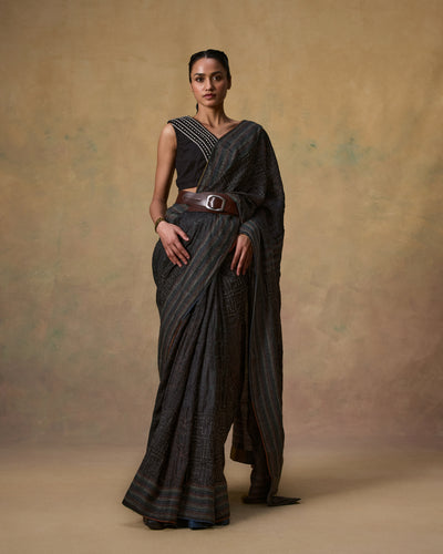 Ubhra Kantha Tussar Saree