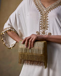 Hinted Kasse Silver Gold Clutch