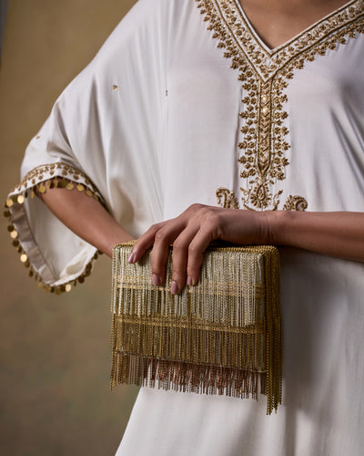 Hinted Kasse Silver Gold Clutch
