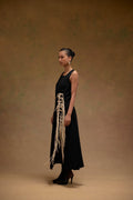Aster Black Dress with Tassels