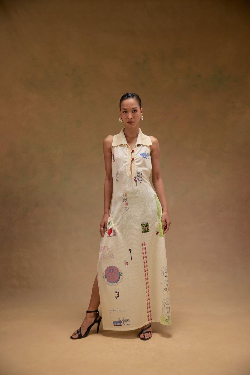 Halter Maqlouba Knitted Dress