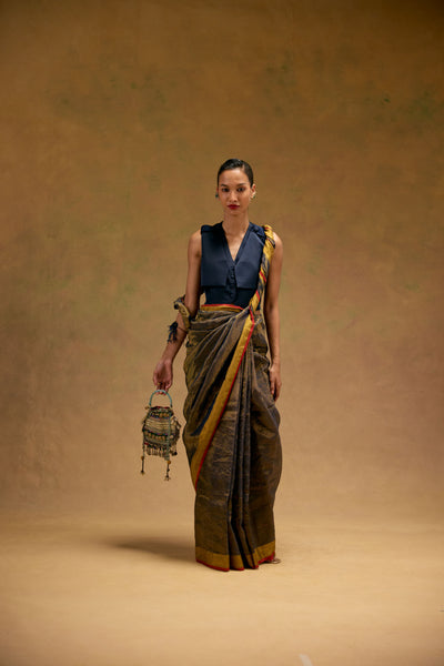 Sakhi Woven Gold Saree