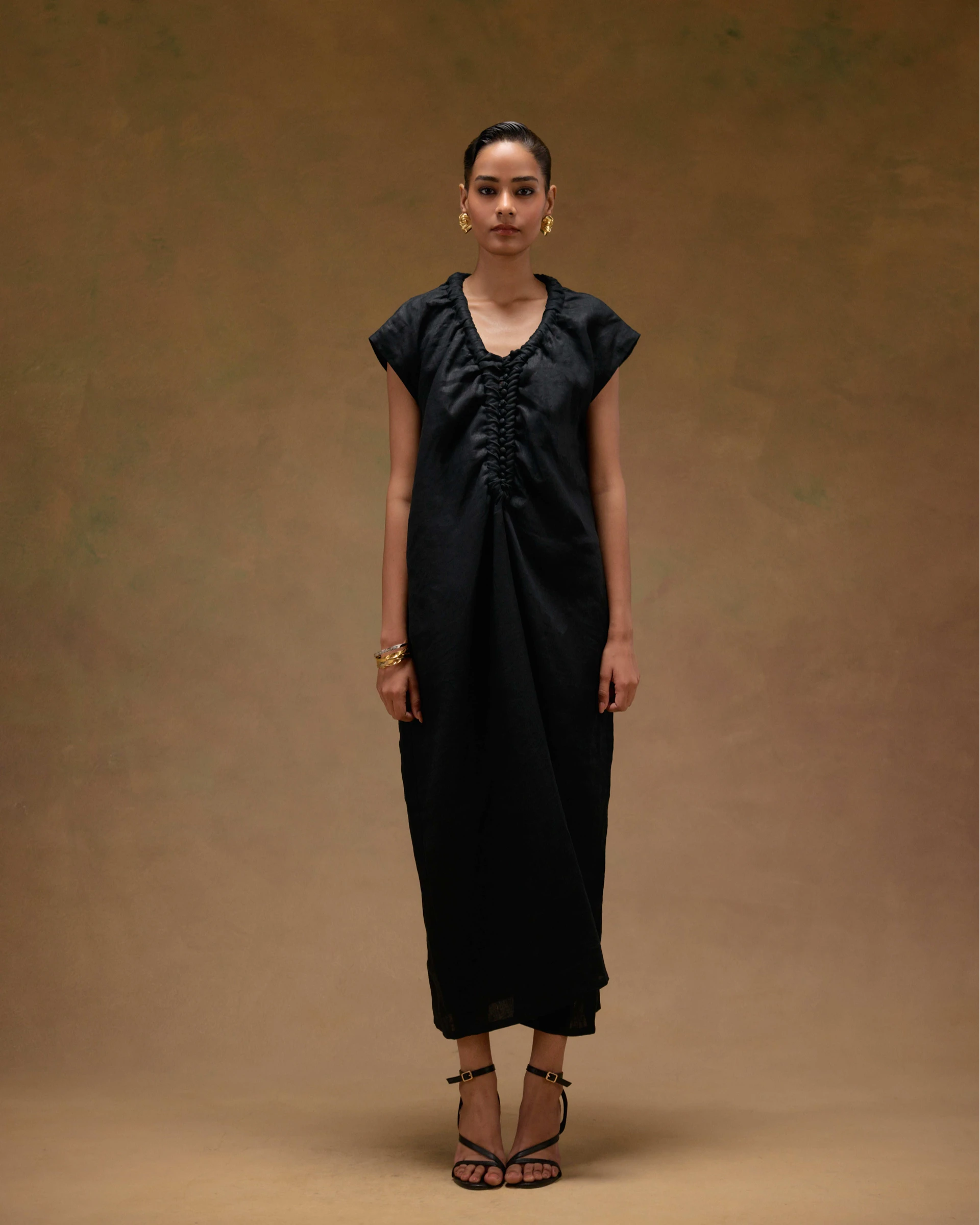 Deesse V-neck Dress with rope detailing