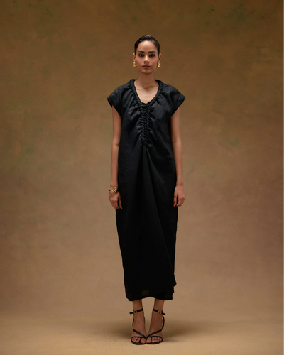 Deesse V-neck Dress with rope detailing