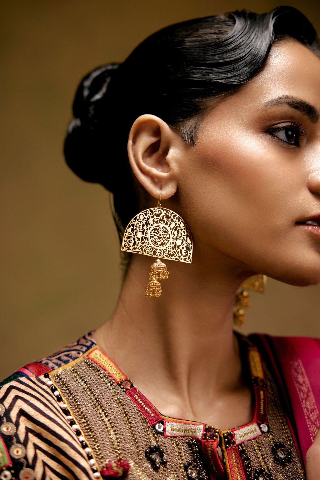 Aftab Earrings with Jhumka