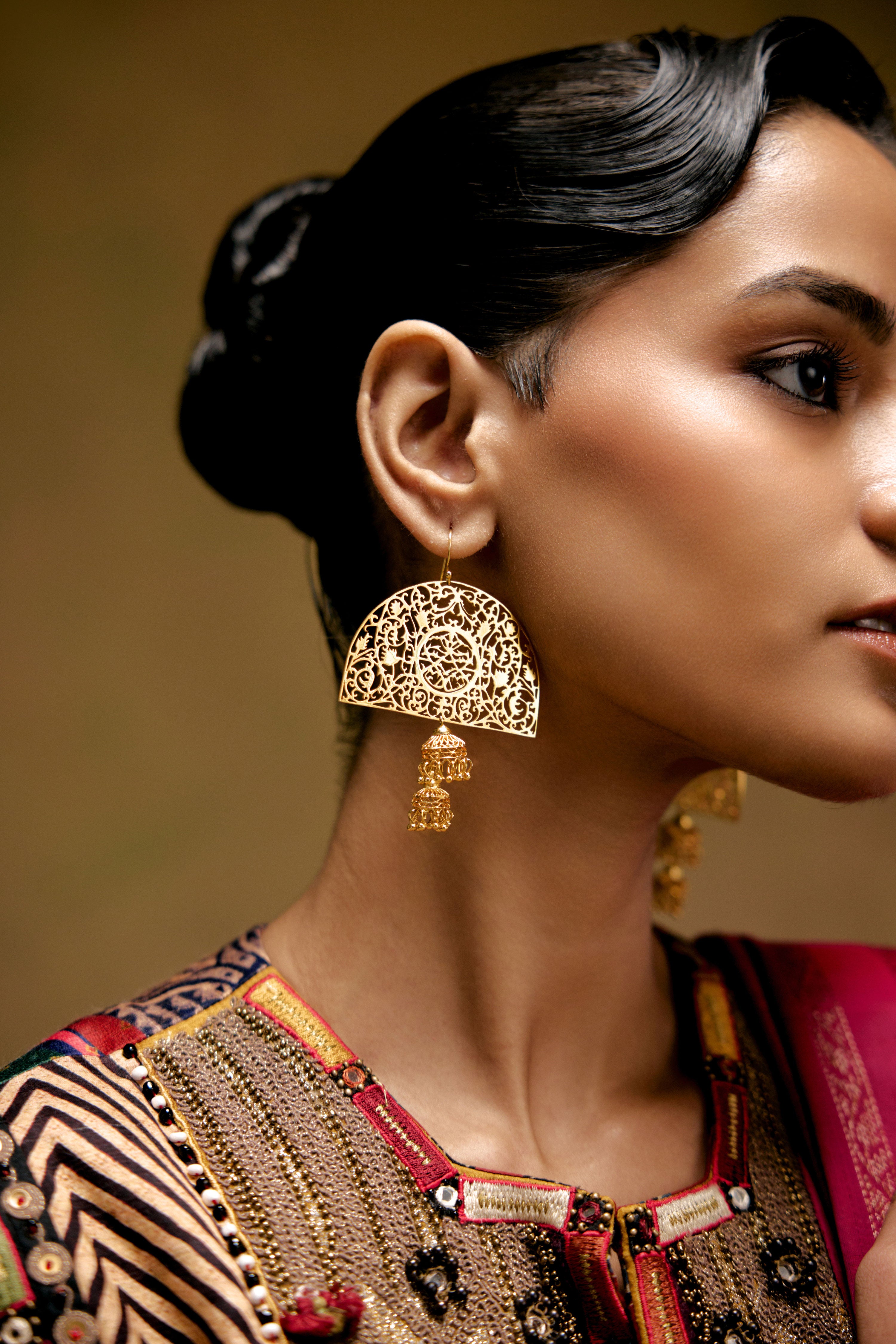 Aftab Earrings with Jhumka