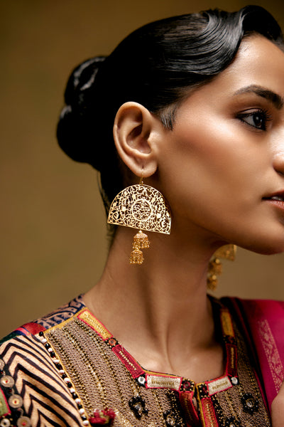 Aftab Earrings with Jhumka