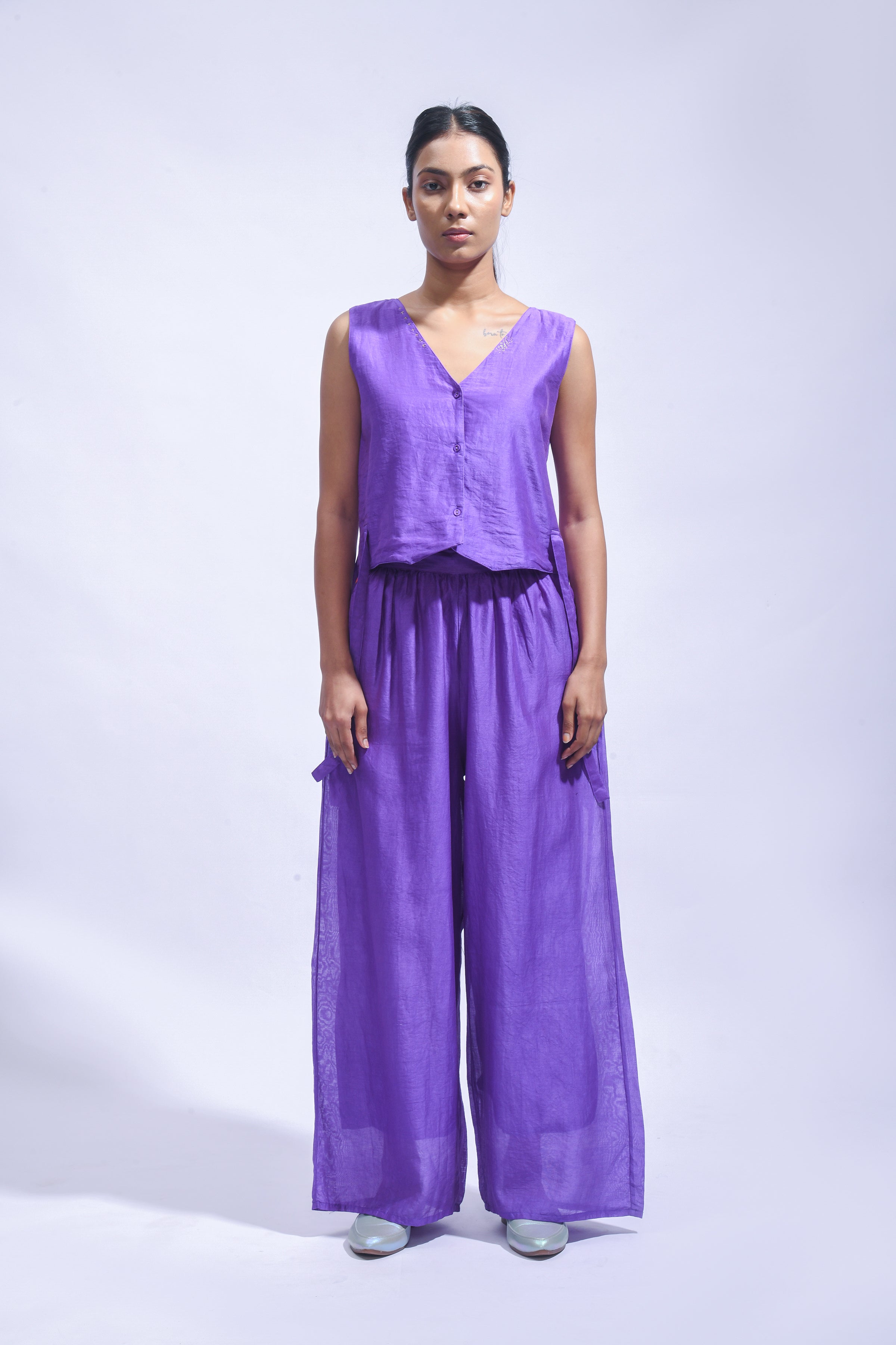Violet Cross Silk Set
