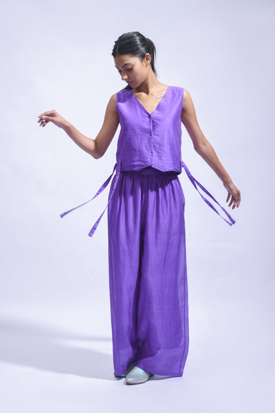 Violet Cross Silk Set