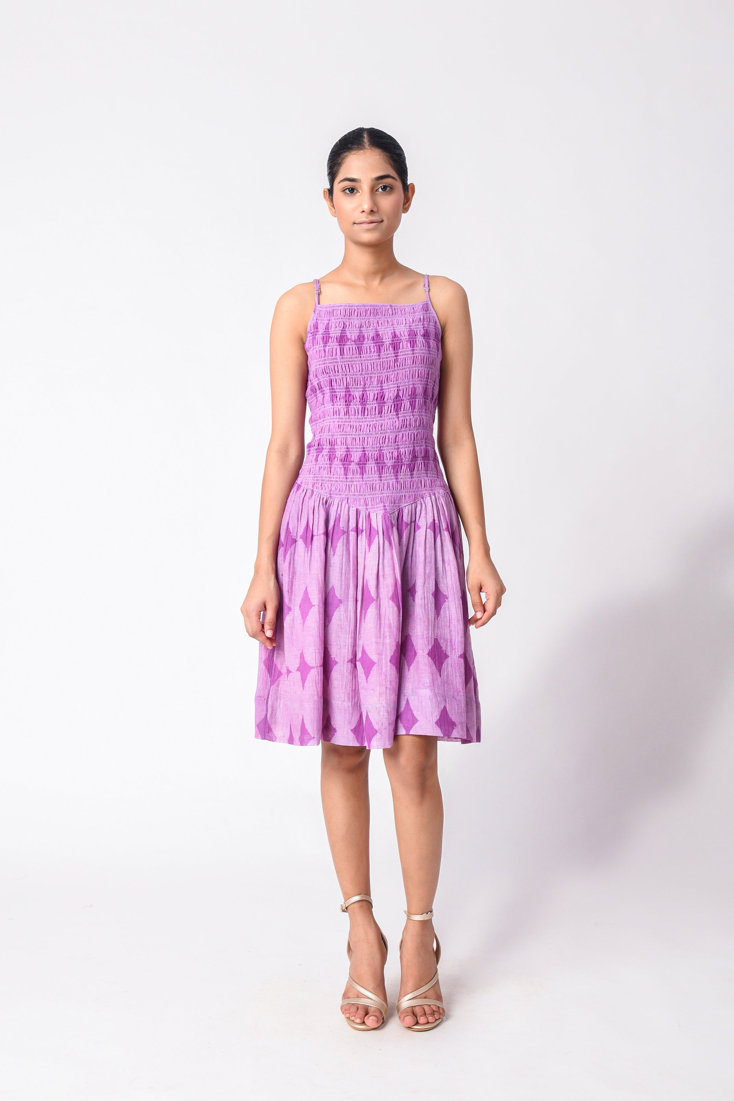 SMOCKY PLUM DRESS