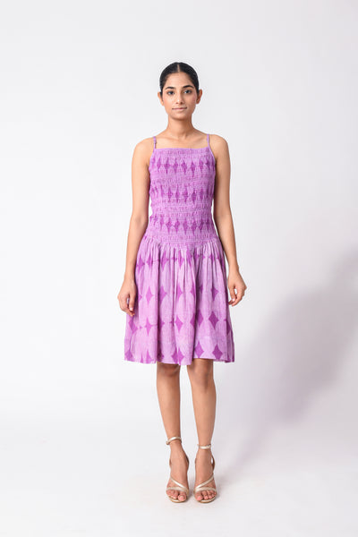 SMOCKY PLUM DRESS