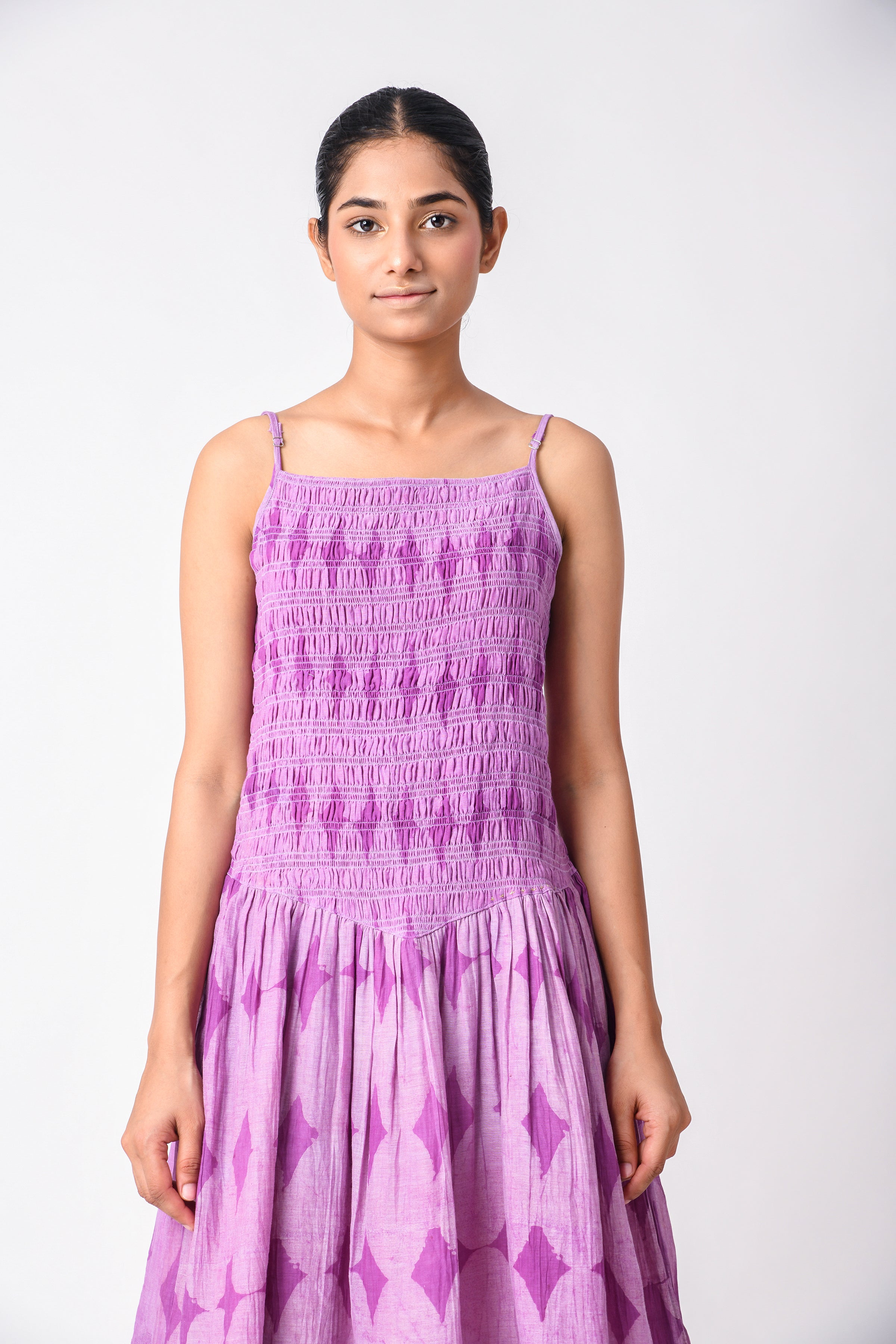 SMOCKY PLUM DRESS