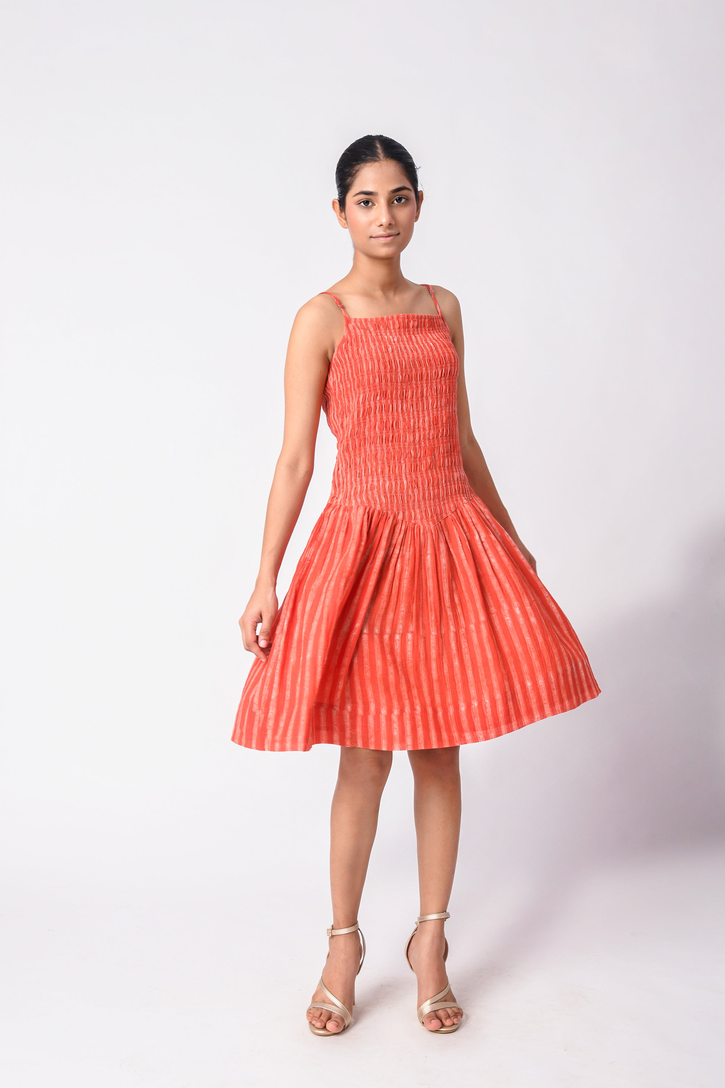 SMOCKY  CORAL DRESS