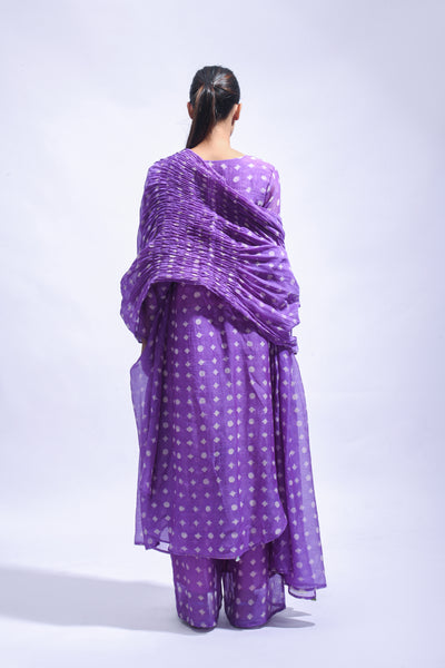 Violet Smocked Silk Set