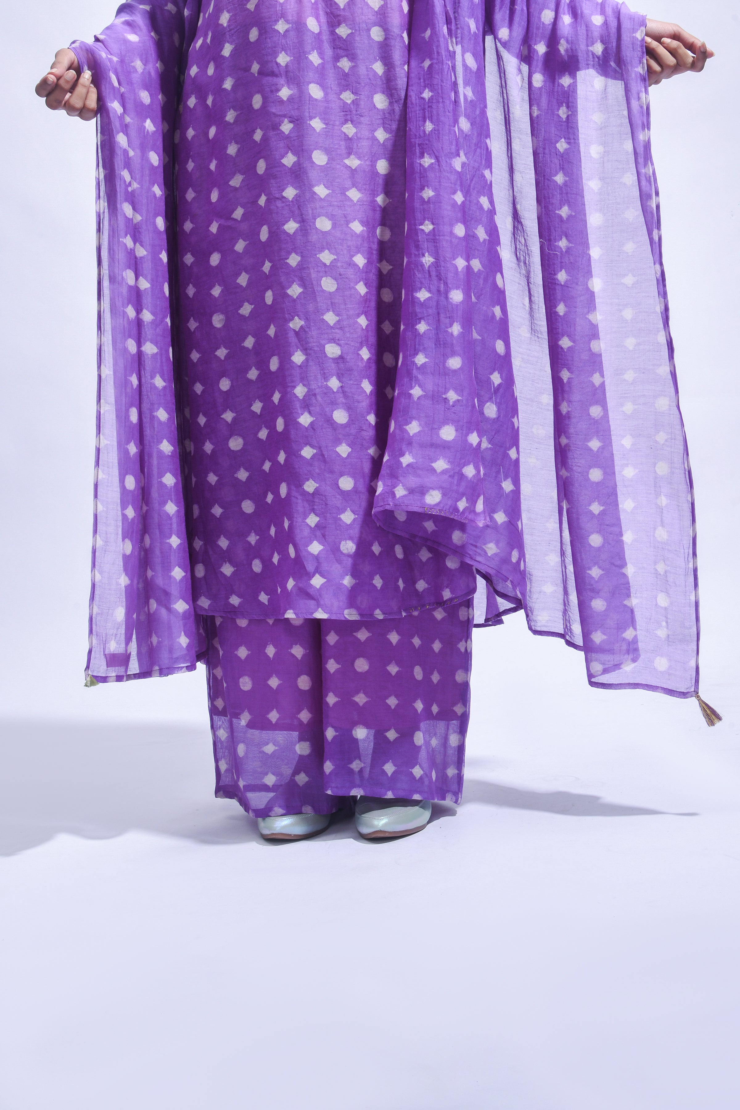 Violet Smocked Silk Set