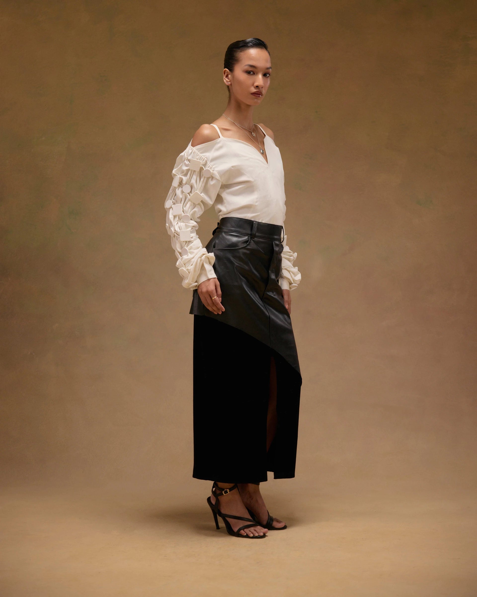 Angular Leather Skirt