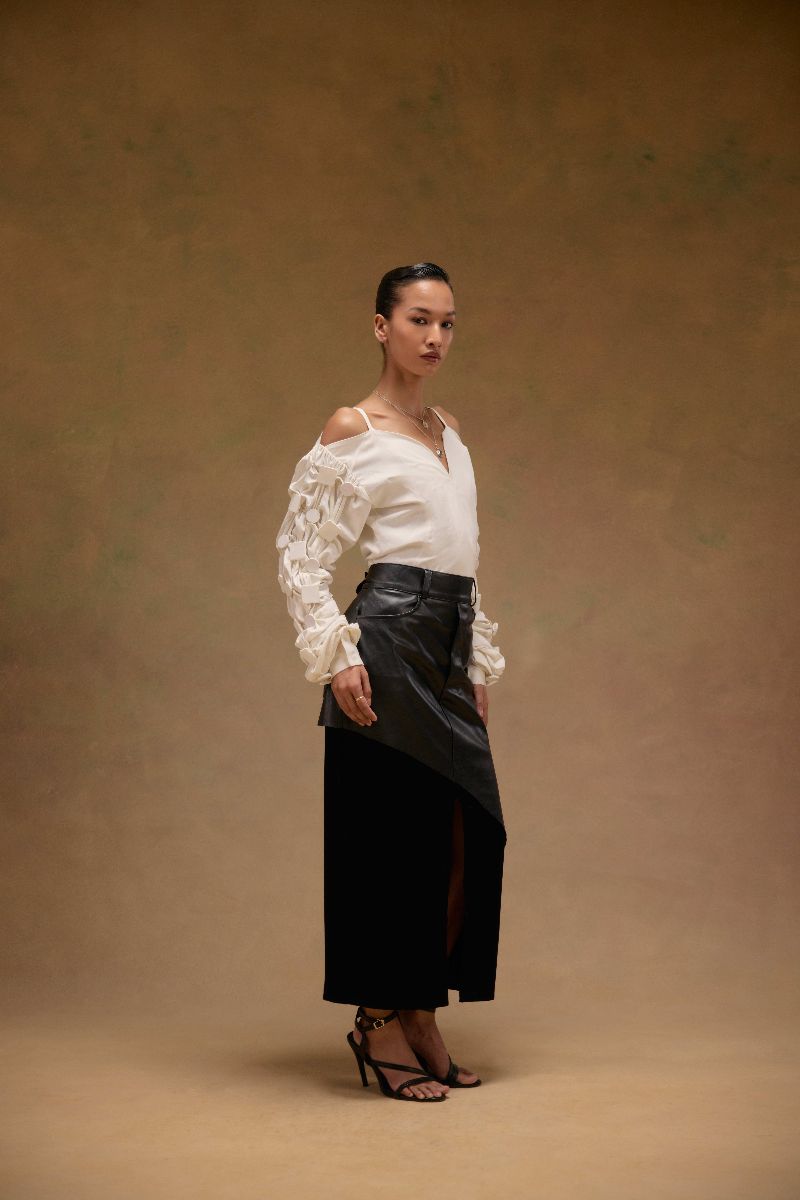 Angular Leather Skirt