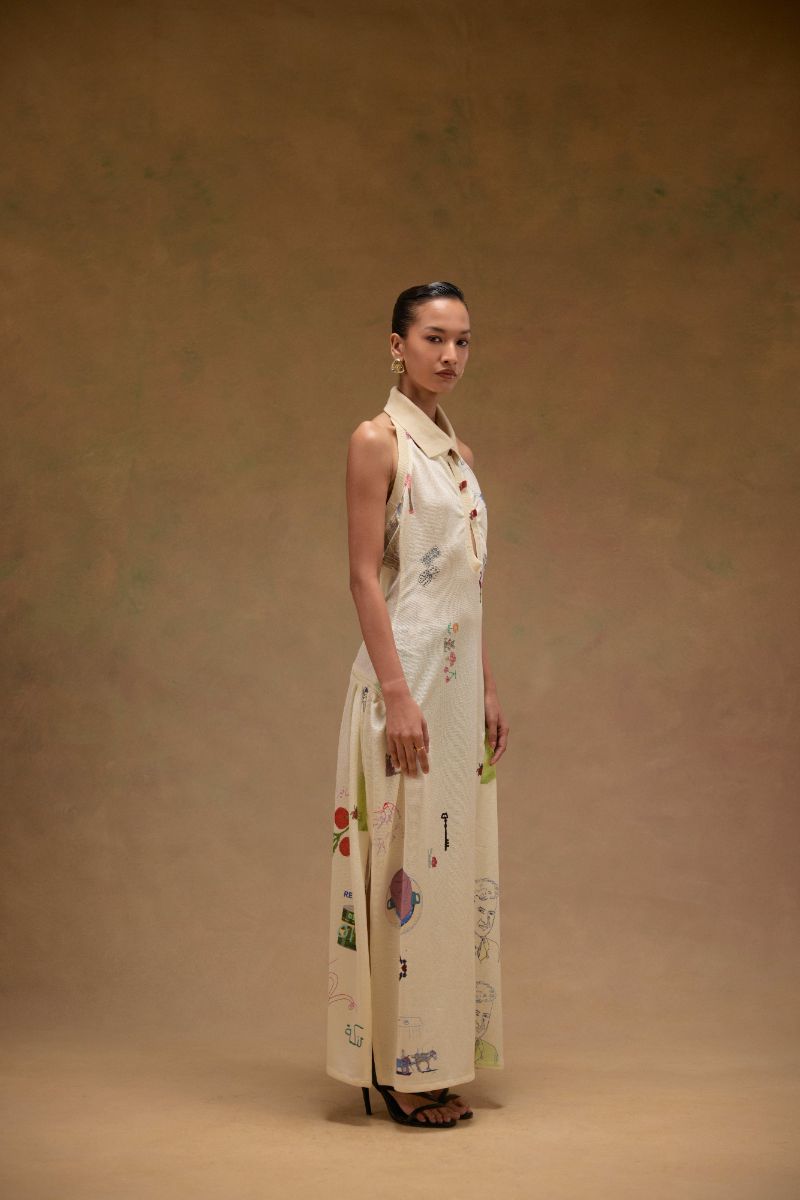 Halter Maqlouba Knitted Dress