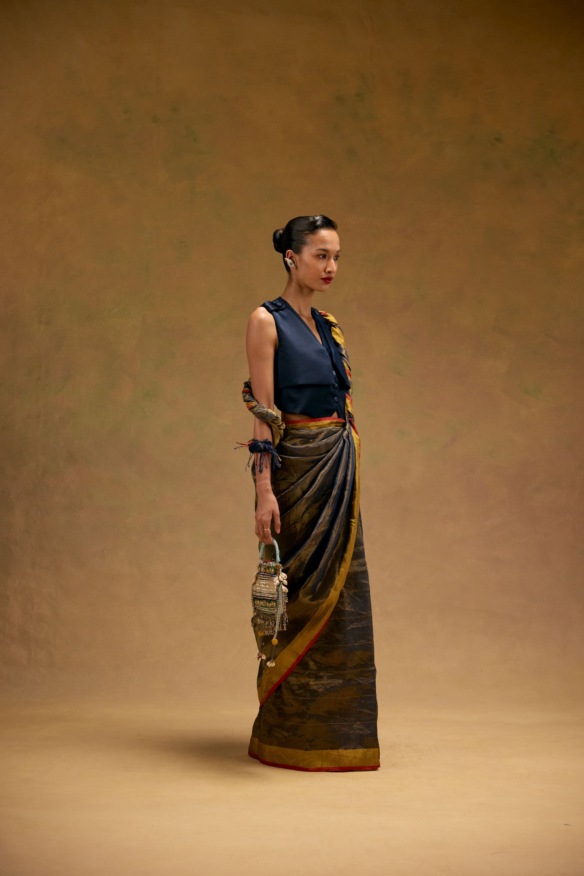 Sakhi Woven Gold Saree