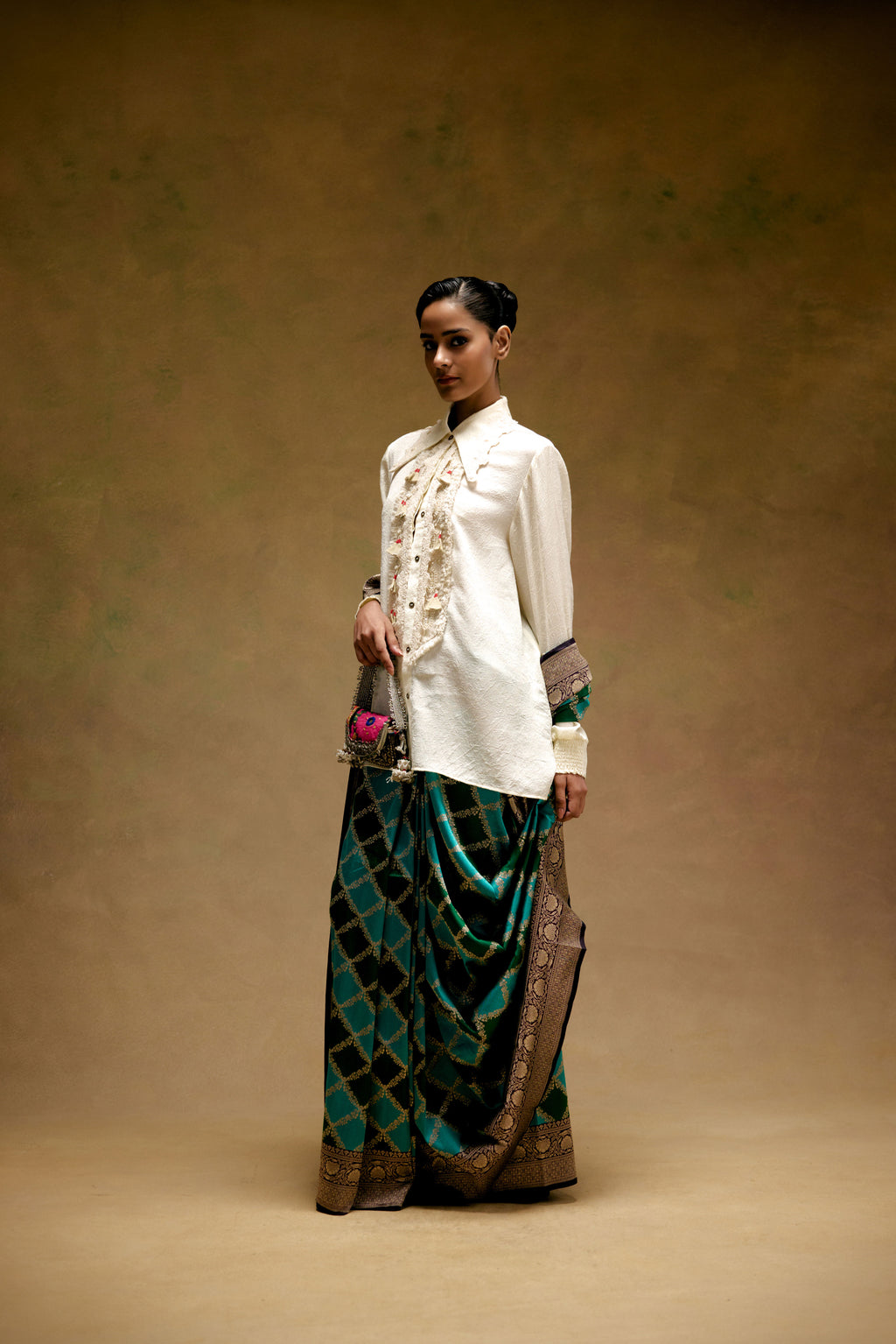 Emerald Jharokha Saree