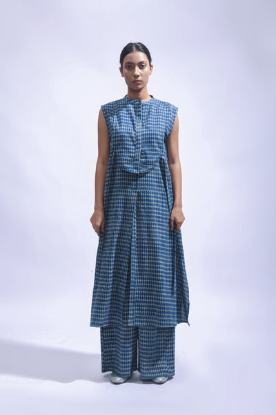 Indigo Chambray Block Print Set