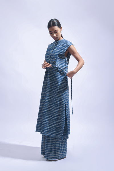 Indigo Chambray Block Print Set