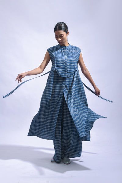 Indigo Chambray Block Print Set