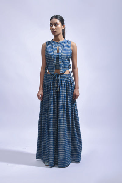 Indigo Cross Chambray Set