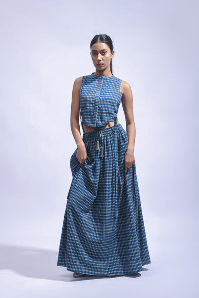 Indigo Cross Chambray Set