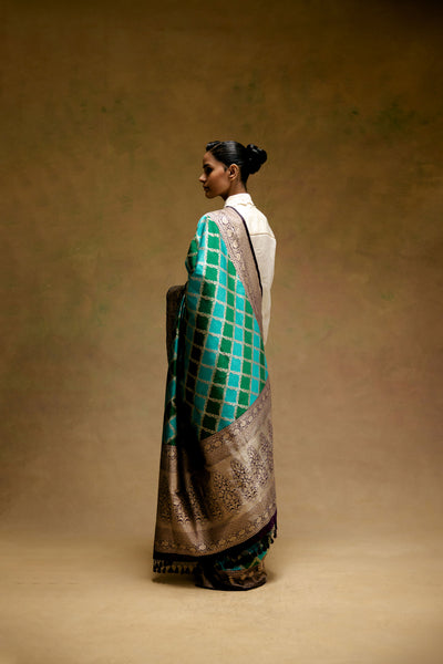 Emerald Jharokha Saree