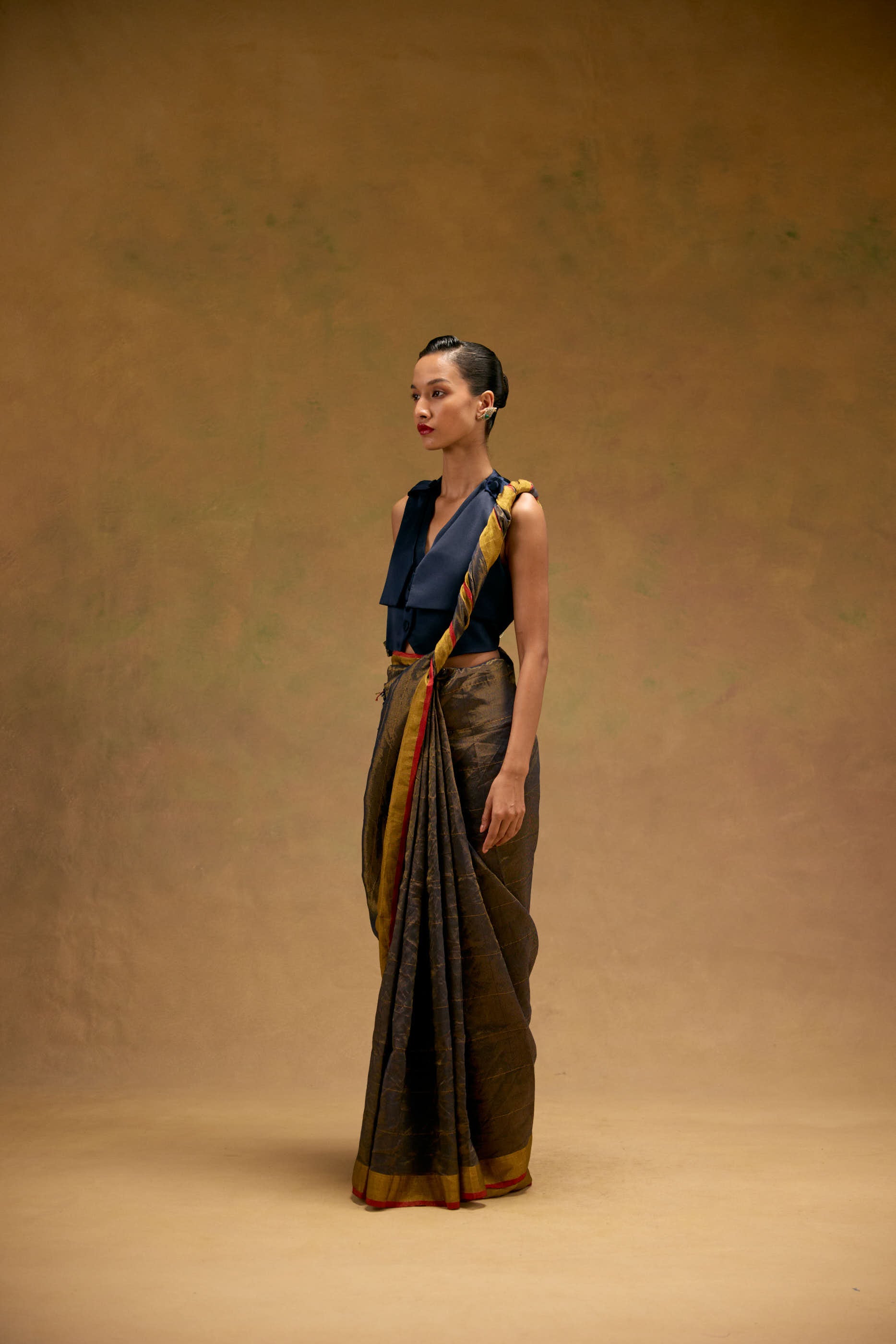 Sakhi Woven Gold Saree