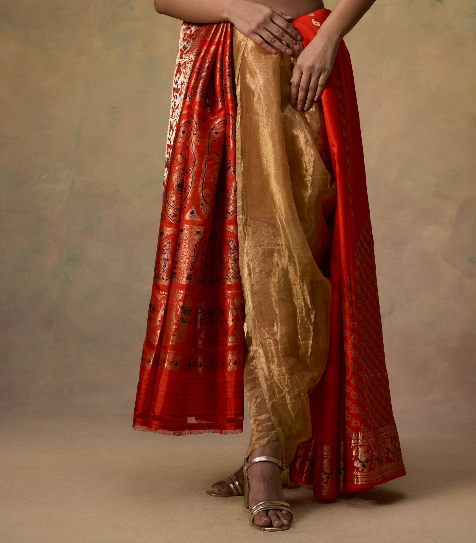 H/W Yellow Metallic Saree