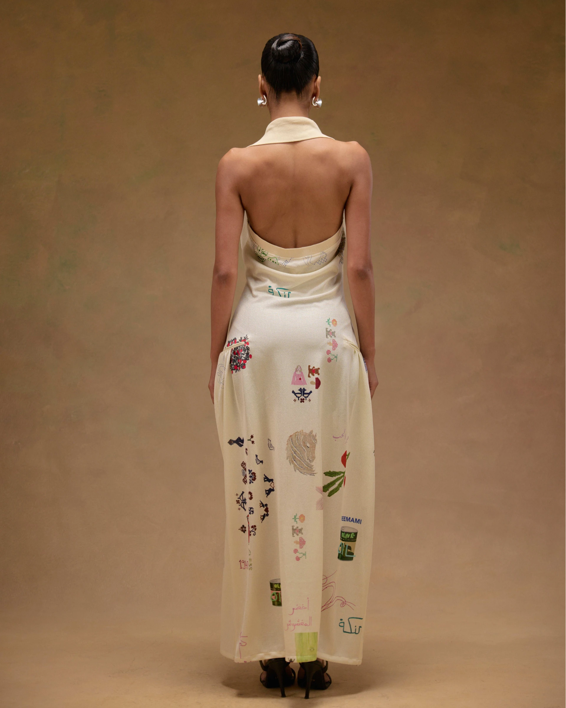 Halter Maqlouba Knitted Dress