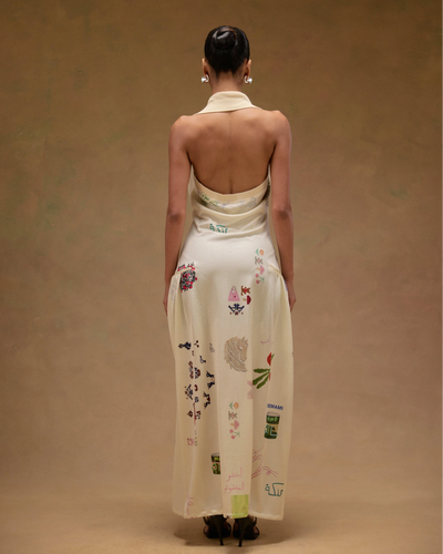 Halter Maqlouba Knitted Dress