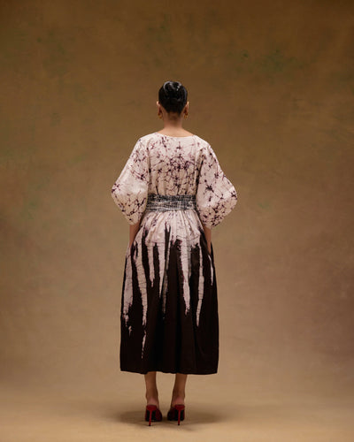 Silvia Cape Sleeves Dress With Belt