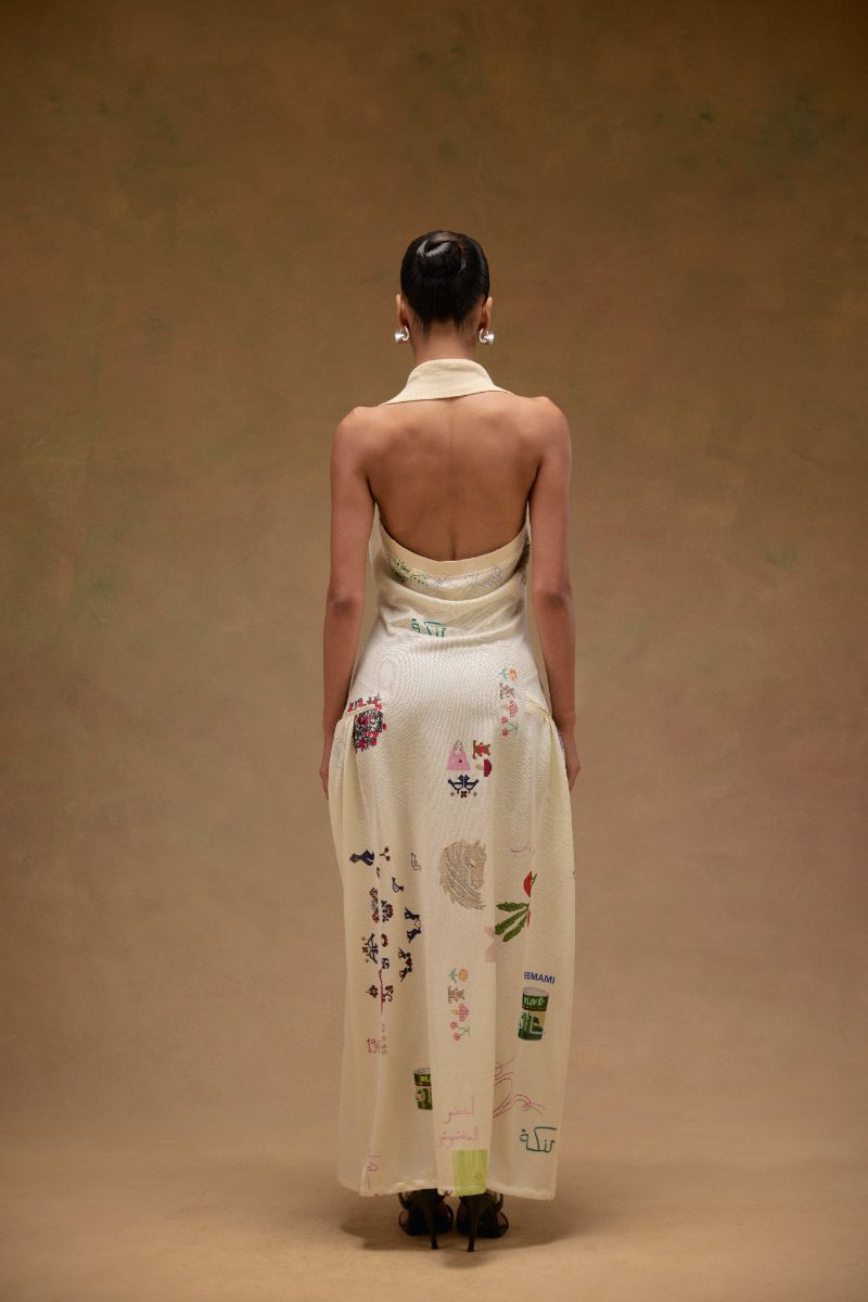 Halter Maqlouba Knitted Dress