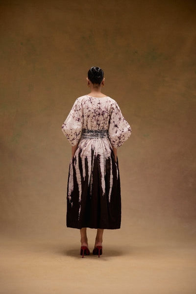 Silvia Cape Sleeves Dress With Belt