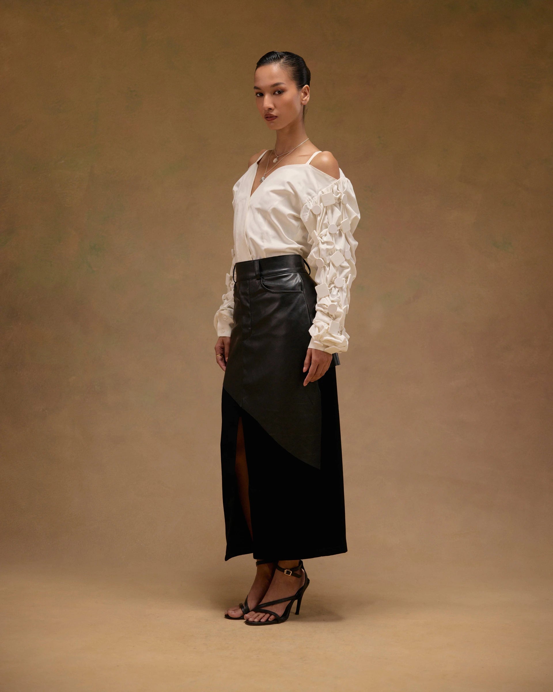Angular Leather Skirt