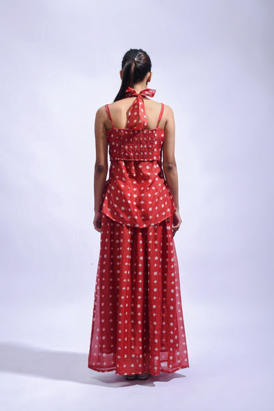 Crimson Mud Block Silk Set