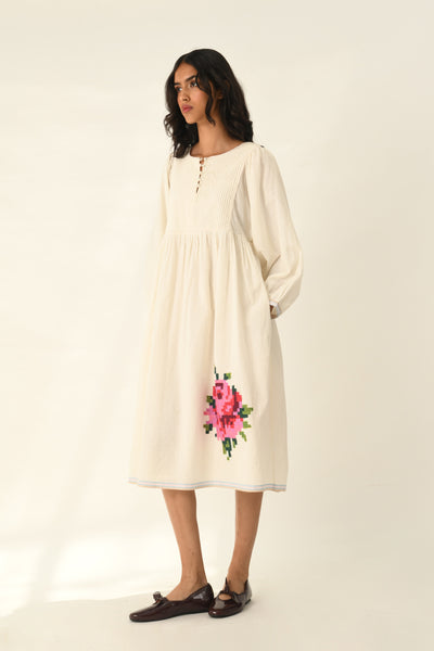 Atlantica Pleated Yoke Dress