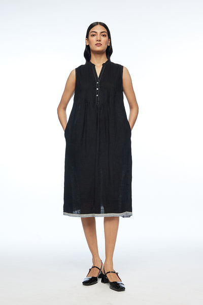 Cymosa Yoke Pleated Dress