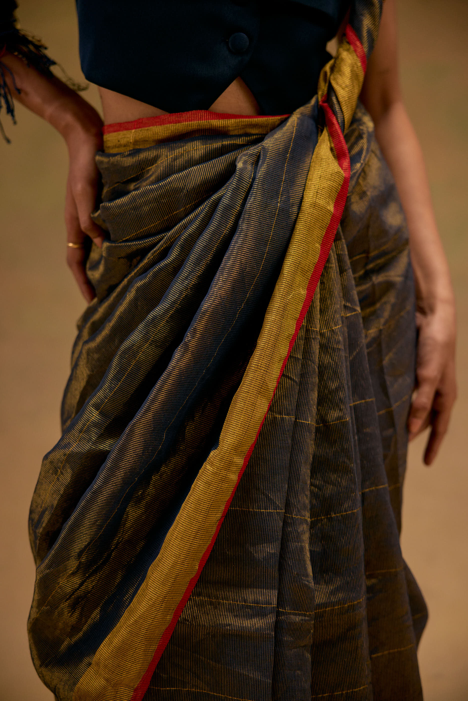 Sakhi Woven Gold Saree
